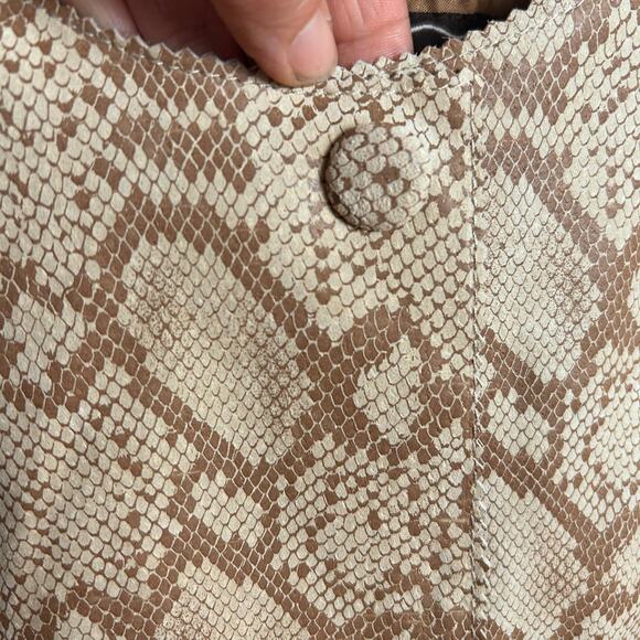 Chi by Falchi leather jacket 3X NWT snake tan feminine - Picture 8 of 13